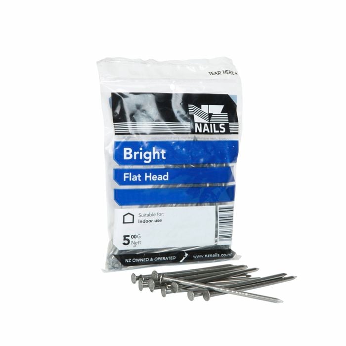 NZ Nails 50 x 2.24mm 500g Flat Head Bright Steel Nail