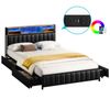 ALFORDSON Bed Frame Double Charging Station LED Storage Drawers Leather