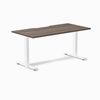 Desky Fixed Height Jarrah Legno Scalloped Melamine Desk 150x75cm White Leg
