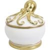 LVD Resin Octopus Decorative Trinket Storage Box 12x12.5cm White/Gold
