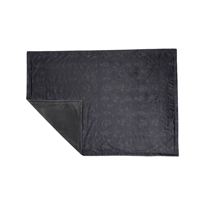 Baxter Bone Medium Charcoal Green Thumb Luxe Soft Minky Pet Blanket