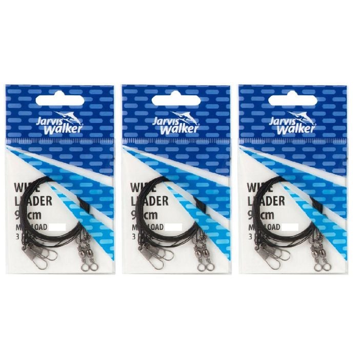 3x 3 Pack of Jarvis Walker 30cm/13kg Black Wire Leader Rigs