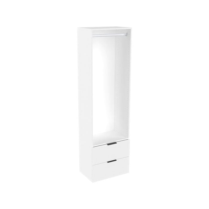 Lugna 2048 x 600 x 380mm White Hangrail 2 Drawer Storage Cabinet