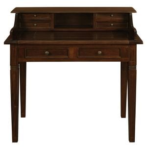 Winston 6 Drawer Solid Timber Writing Desk - Mahogany