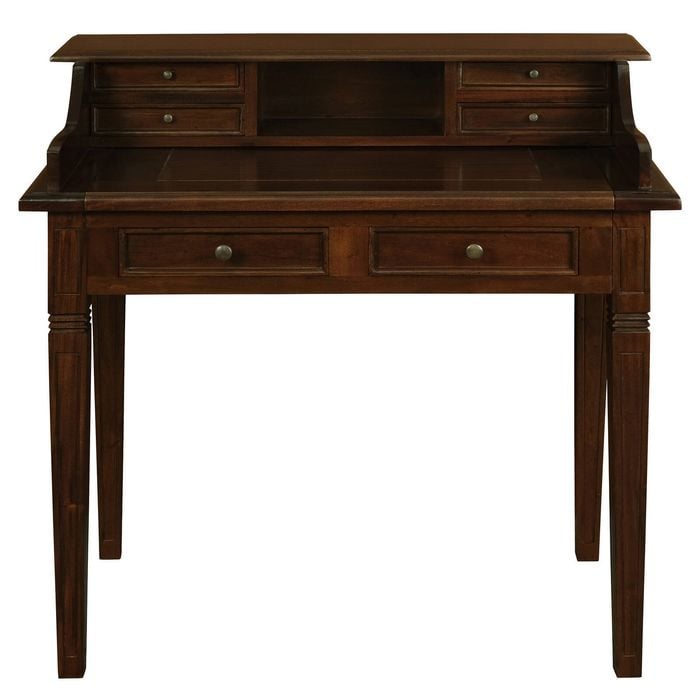 Winston 6 Drawer Solid Timber Writing Desk - Mahogany