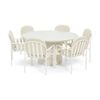 Mornington Outdoor 1.5m Round Dining Setting With 6 Chairs White