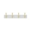 MODE 4 Brushed Brass Hooks on White Board Hat and Coat Rack