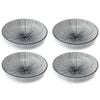 4PK Mikasa Stripe Ceramic Bowl Round Dinnerware 21cm Black