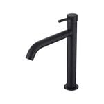 Mondella Matte Black Resonance Curved Vessel Basin Mixer WELS 5 Star 6L/min