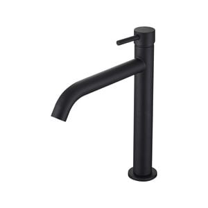 Mondella Matte Black Resonance Curved Vessel Basin Mixer WELS 5 Star 6L/min