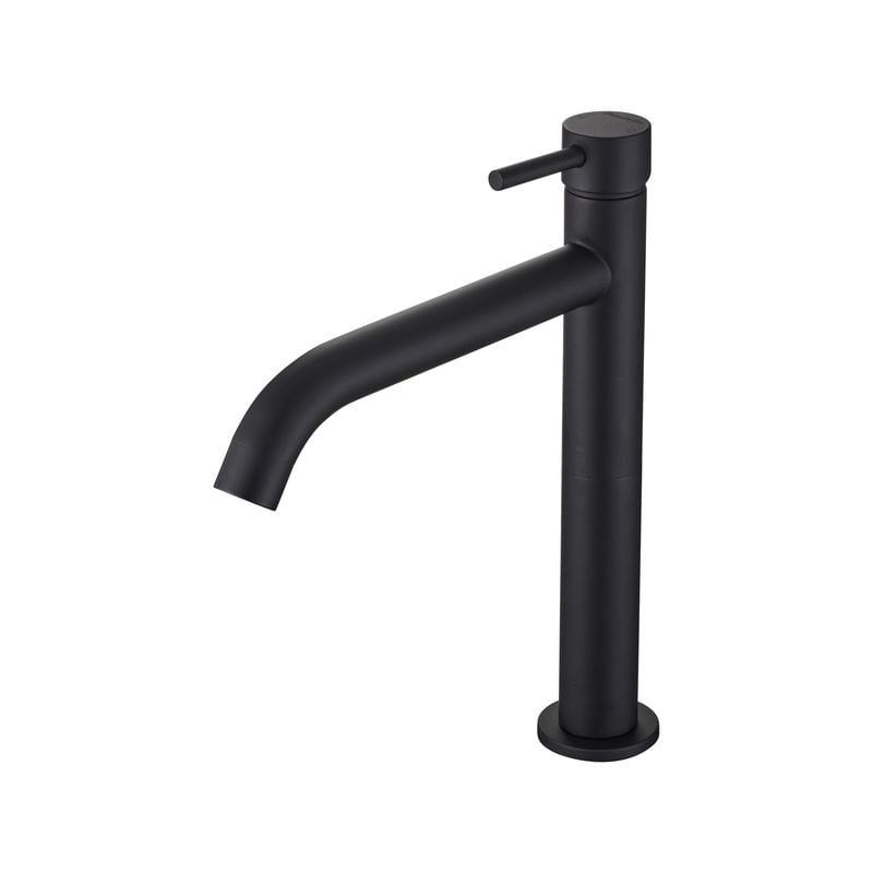 Matte Black Resonance Curved Vessel Basin Mixer WELS 5 Star 6L/min
