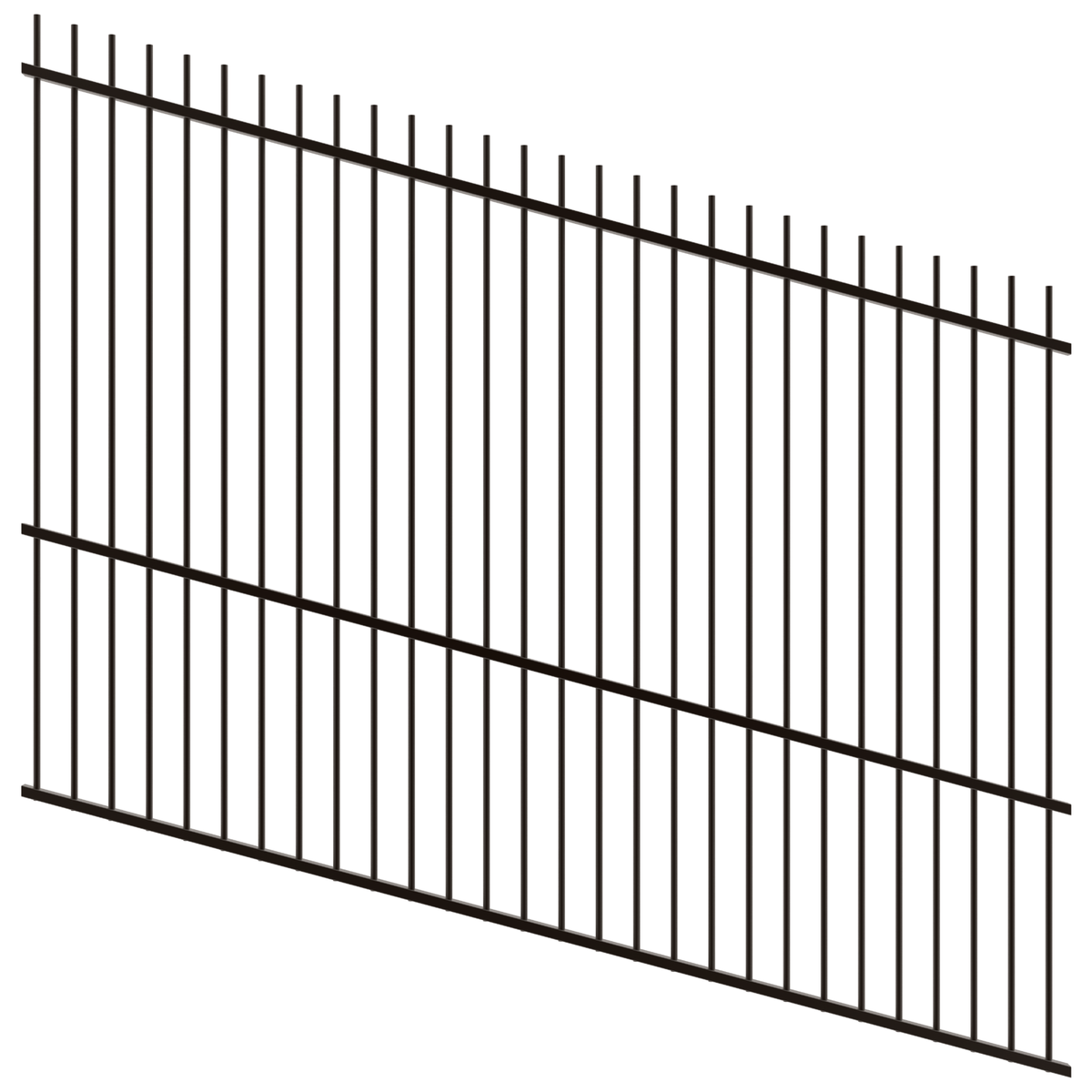 ProtectorAl 1201 - 2400 x 1800mm Black Satin Raked 16-30º Picket Top ...