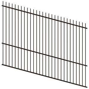 ProtectorAl 1201 - 2400 x 1800mm Black Satin Raked 16-30º Picket Top Pool Fence Panel - Black