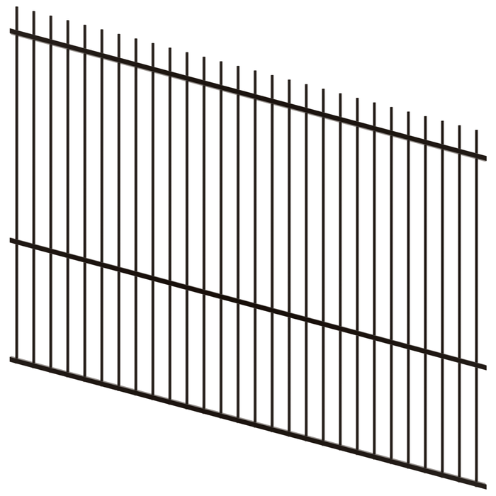 ProtectorAl 1201 - 2400 x 1800mm Black Satin Raked 16-30º Picket Top Pool Fence Panel - Black