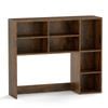 Costway Desktop Bookshelf Adjustable Table Hutch for up to 27” Monitors Brown