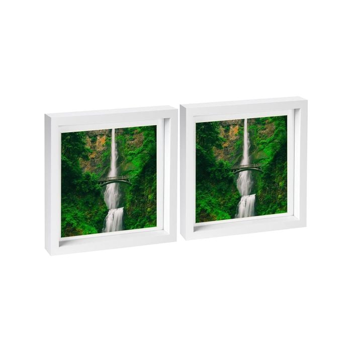 Nicola Spring 10" X 10" White 3d Box Photo Frames - 8" X 8" Mount - Pack Of 2