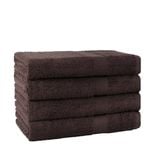 LINENOVA 4 Pack Bath Towel Set 100% Cotton Extra Soft Towels 68 x 132cm - Chocolate