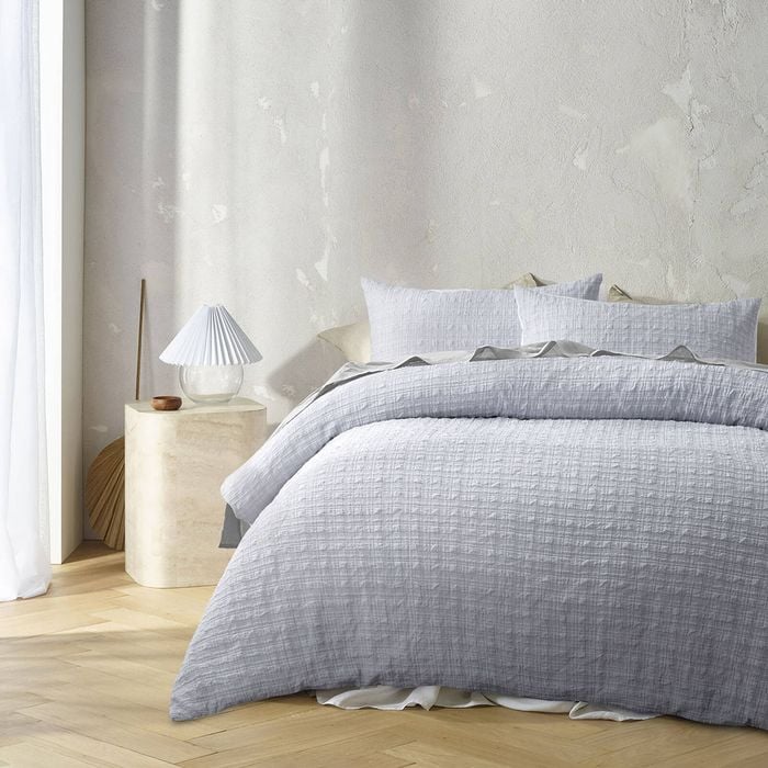Accessorize Augusta Grey Ruched Quilt Cover Set Single