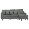 vidaXL 3-Seater Sofa with Footstool Couch Lounge Sofa Settee Dark Grey Fabric