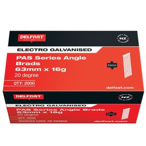 Delfast 63mm 16ga Electro Galvanised Angle Brads - 2000 Pack