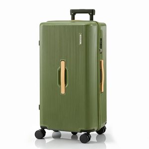 Wanderlite 28" Modern Vertical Trunk Luggage Suitcase Travel 5 Wheels Type-C TSA Olive Green