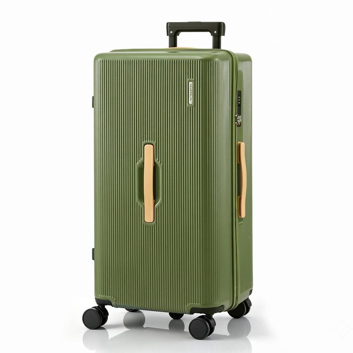 Wanderlite 28" Modern Vertical Trunk Luggage Suitcase Travel 5 Wheels Type-C TSA Olive Green