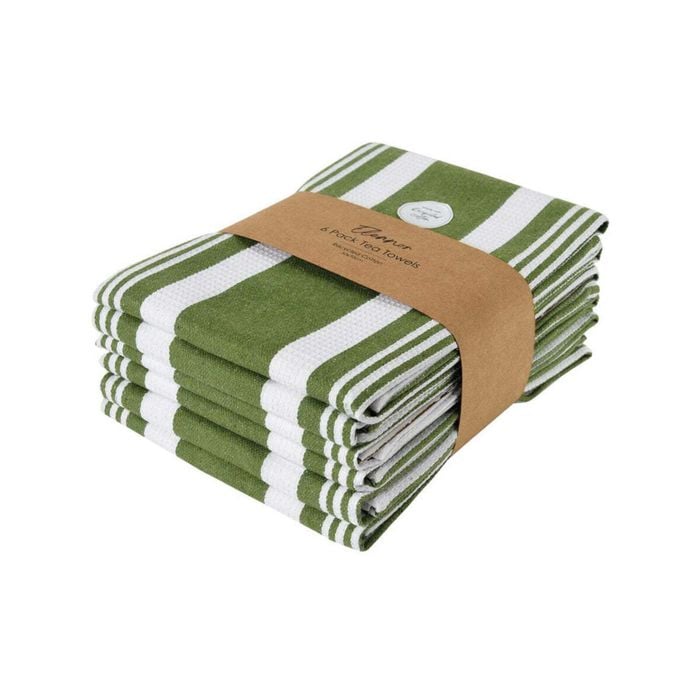 6pk J.elliot Home Eleanor 50x70cm Cotton Tea Towel - Olive