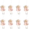 8PK Urban Tomte Eskimo Angel Hanging Christmas Decoration 14.5cm Pink