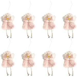 8PK Urban Tomte Eskimo Angel Hanging Christmas Decoration 14.5cm Pink