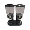 Kitchee 4L Double Cereal Dispenser Countertop for Rice Grains Storage Black