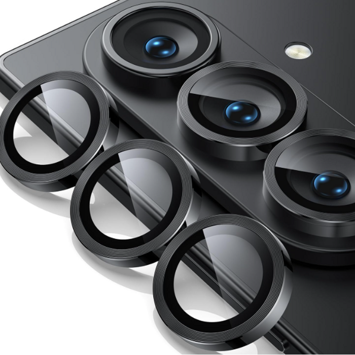 For Samsung Galaxy Z Fold 7 Metal Camera Lens Glass Individual Eagle Protector Cover - Black
