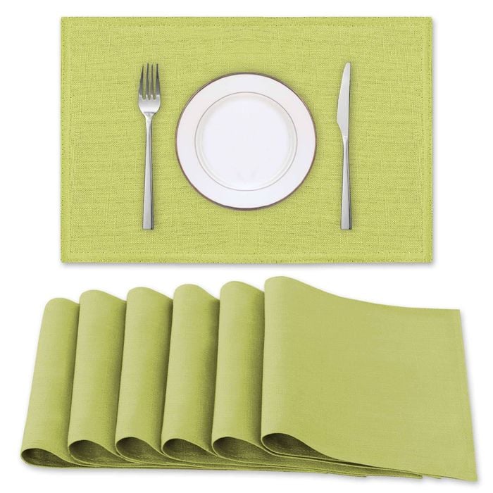 Smarcute Rectangular Waterproof Placemats For Kitchen Dining Table, Set Of 6, Lemon, 45x30cm