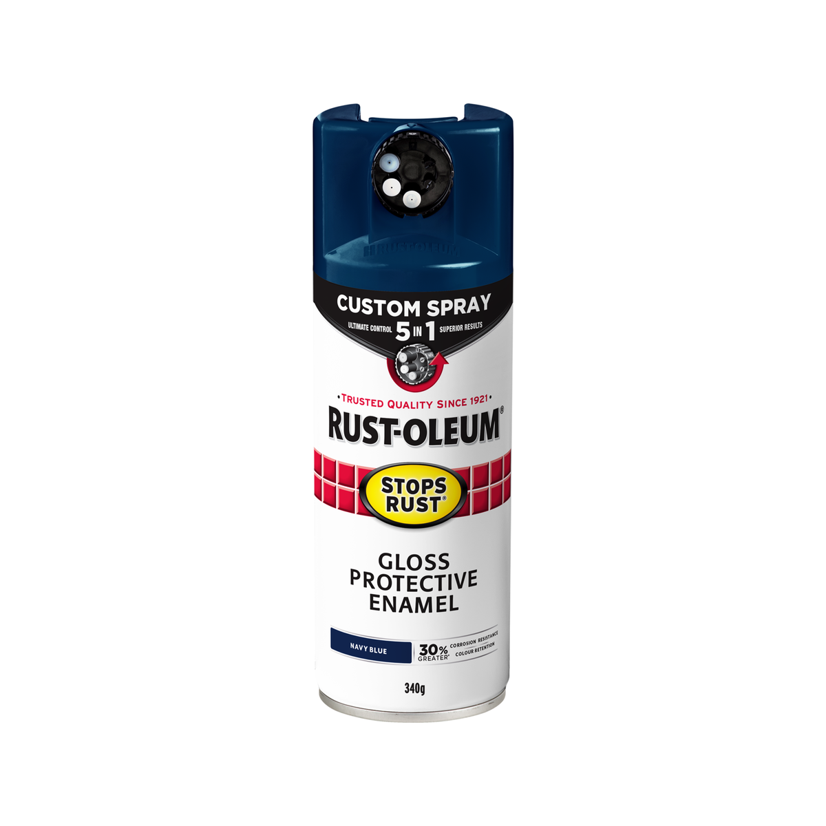 Rust-Oleum 340g Navy Blue Gloss Stops Rust Custom Spray 5 In 1 Spray ...