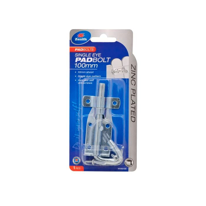 Zenith  Padbolt Zinc Plated 100mm