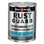White Knight 1L Charcoal Gloss Rust Guard Hammered Finish Paint