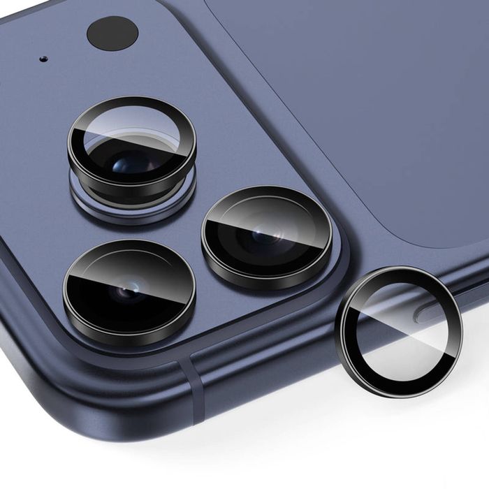 Tough On for iPhone 17 Pro Max Camera Lens Protector Tempered Glass - Black