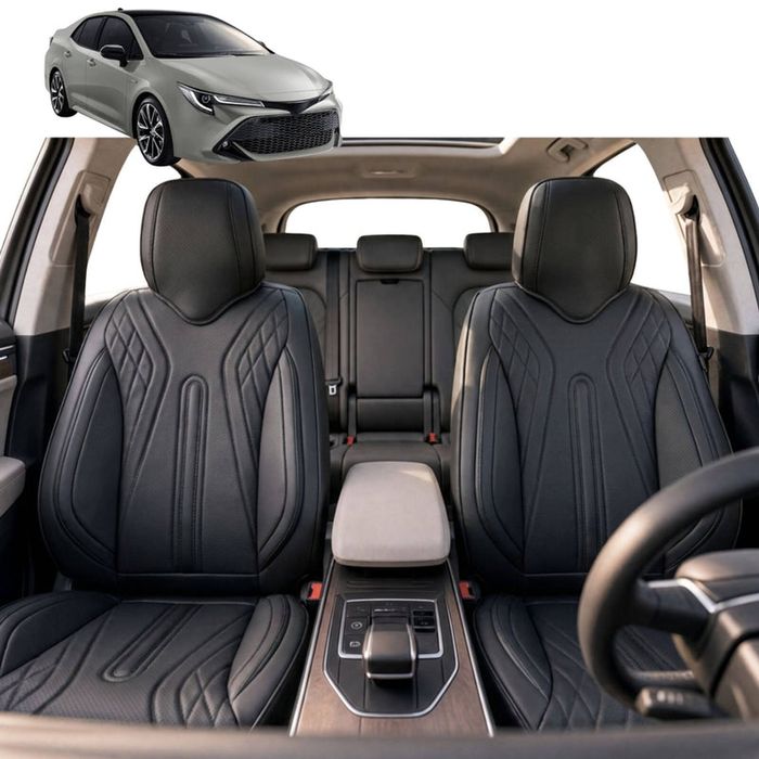 Australian Goose Front Seat Covers for Toyota Corolla 2019 - Current (Sedan) - PU Leather, Black (2pc)