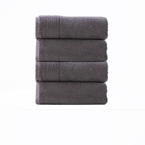 4pc Renee Taylor Aireys 650gsm Zero Twist Bath Towel Nickel
