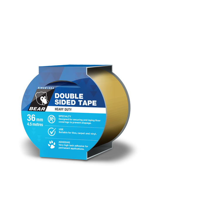 Bear Double Sided Vinyl Tape 4.5m - 36mm