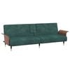 vidaXL Sofa Bed with Cup Holders Dark Green Velvet day bed sofa couch bed