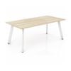 Olg Flare Table 4 Leg White Frame New Oak Smooth Top L2100mm X W900mm