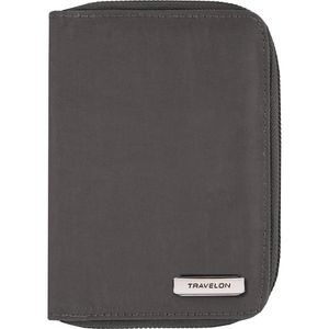 Travelon RFID Blocking Passport Zip Wallet in Smoke