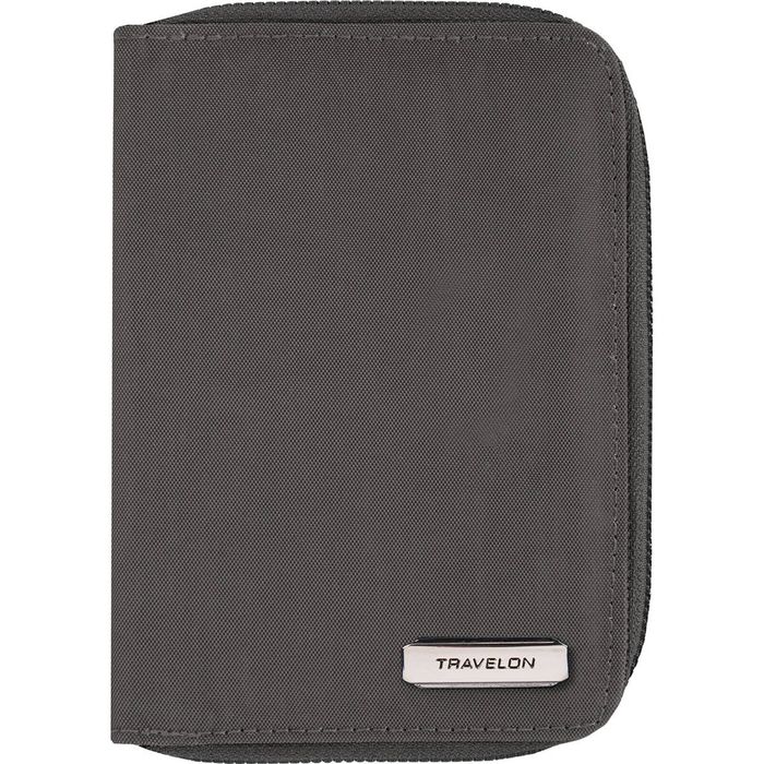 Travelon RFID Blocking Passport Zip Wallet in Smoke