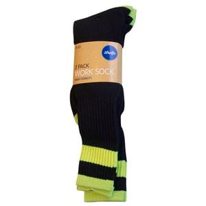 Stretto Mens Fluoro Work Sock sz 11-13  2pk