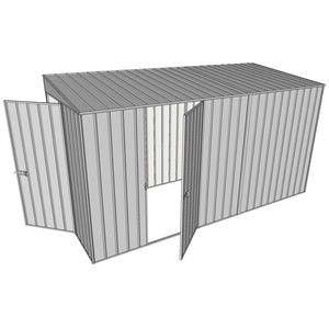 Build-a-Shed 1.5 x 3.7 x 2m Single Hinged Side Door Skillion Shed - Zinc