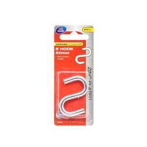 Zenith 50 x 6mm Zinc Plated S Hook