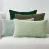 Gioia Casa Corduroy Velvet Cushion Covers - Soft Velvet Fabric with Hidden Zipper - Gradient Green, 30cm x 50cm (Pack of 4)