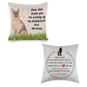 Catzon 2 Pcs Linen Throw Pillow Covers for Dear Dad Birthday Gifts for Father-Set 10