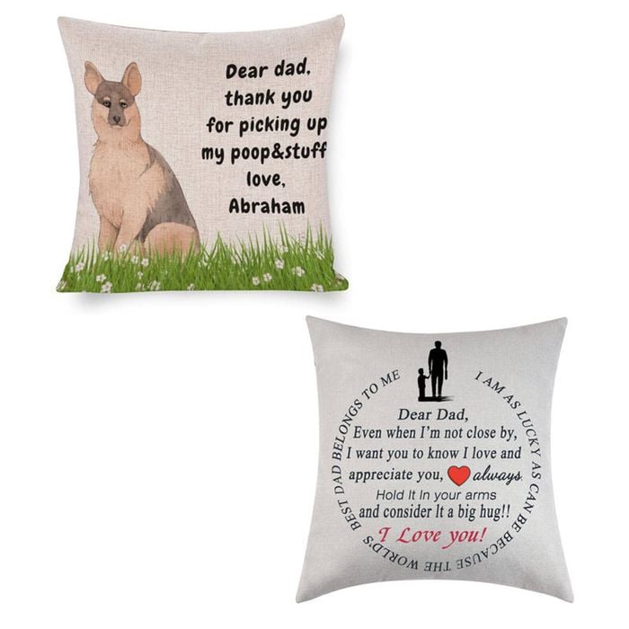 Catzon 2 Pcs Linen Throw Pillow Covers for Dear Dad Birthday Gifts for Father-Set 10