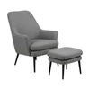 Modern Furniture KENDRA 73x95cm Lounge Chair with Footstool - Grey